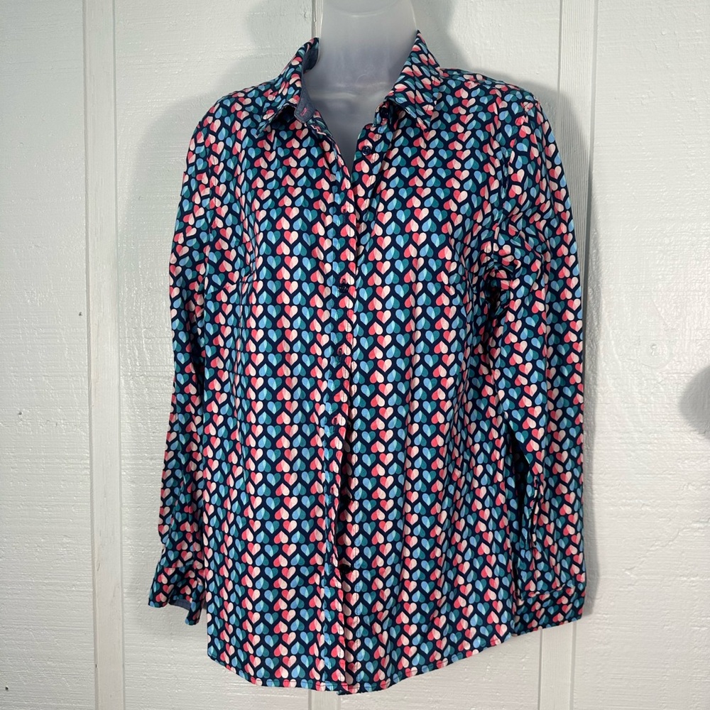 Talbots Multicolored Women’s Button Down Top Size Large EUC - Picture 2 of 7